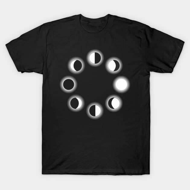 Moon Phases T-Shirt by MettaArtUK